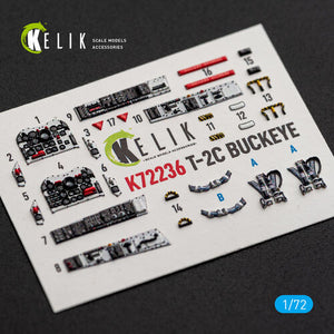 KELIK K72236 T-2C BUCKEYE - interior 3D decals for Wolfpack kit 1/72