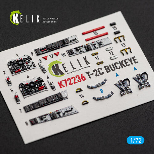 KELIK K72236 T-2C BUCKEYE - interior 3D decals for Wolfpack kit 1/72