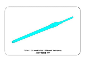Aber 72L-68 128mm KwK 44 L/65 barrel for German E-100 Super Heavy Tank 1/72 – obrázek 7