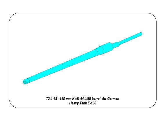 Aber 72L-68 128mm KwK 44 L/65 barrel for German E-100 Super Heavy Tank 1/72 – obrázek 7