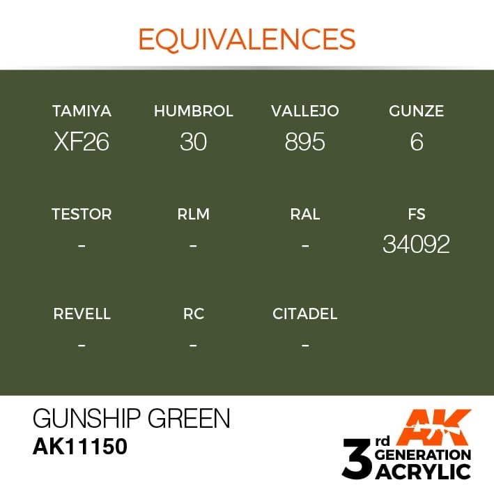 AK Interactive AK11150 GUNSHIP GREEN – STANDARD 17ml – imagen 3