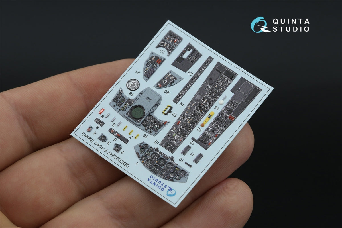 Quinta Studio QDS-32247 F-104C 3D-Printed &amp;amp; colored Interior on decal paper (Italeri) (Small version) 1/32 – image 6