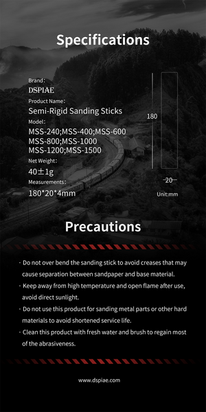 DSPIAE MSS-400 Semi-Rigid Sanding Sticks #400 x 3 PCS / flexible file - abrasive – image 7