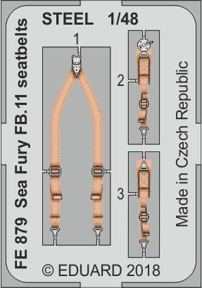 Ceintures de sécurité Eduard FE879 Sea Fury FB.11 STEEL AIRFIX 1/48