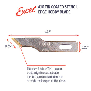 Excel Hobby Tools 20416 No.16 Titanium Nitride Coated Stencil Edge Blade (5 pcs) – obrázek 3
