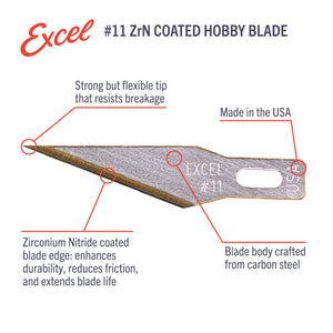 Excel Hobby Tools 20811 No.11 Zirconium Nitride Coated Blade (5 pcs) – zdjęcie 4