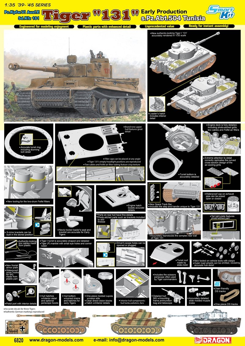 Dragon 6820 Tiger I 131 s.Pz.Abt.504 Tunisia – image 5