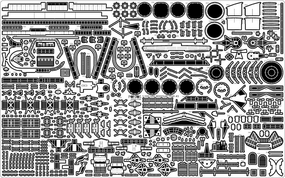 Pontos 37026FB USS BB-63 Missouri 1945 Advanced Detail Up Set (Deck Blue 20B stained wooden deck) 1/350 – image 16