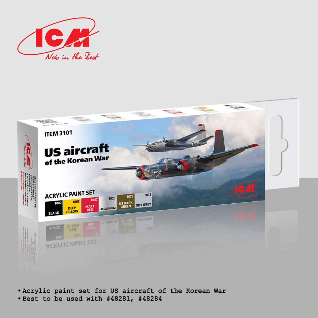 ICM 3101 US Aircraft of the Korean War Acrylic Paint Set