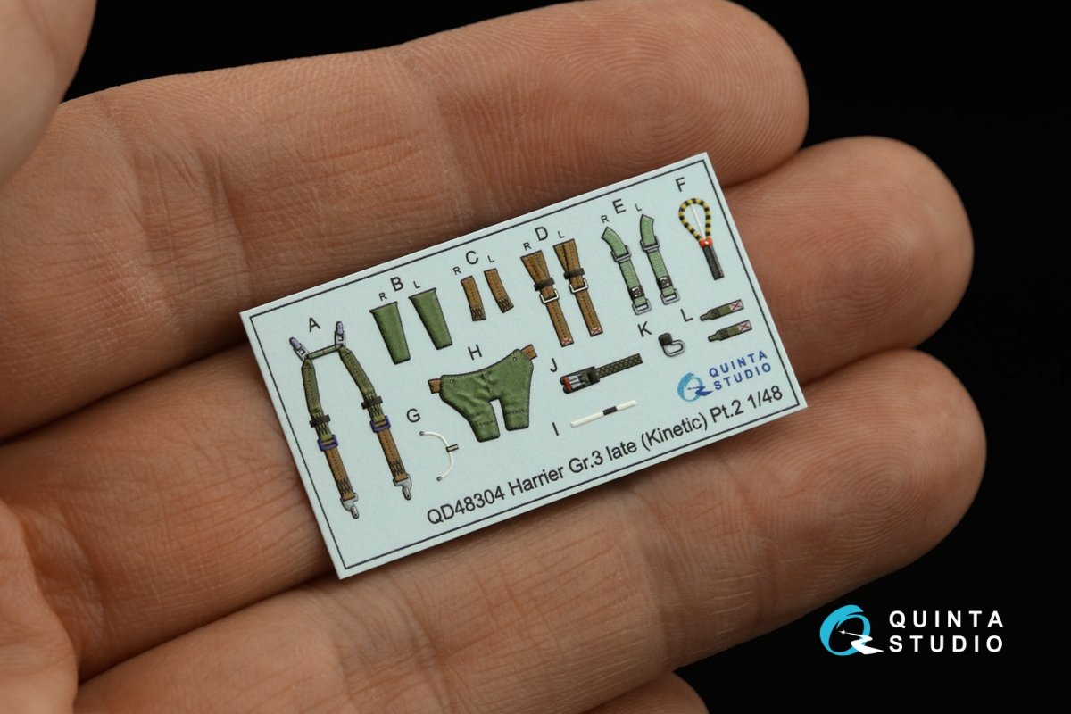 Quinta Studio QD48304 Harrier Gr.3 late 3D-Printed &amp;amp; colored Interior on decal paper (Kinetic) 1/48 – Bild 7