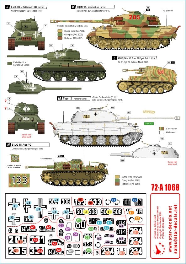 Star Decals 72-A1068 Hungary 45 # 1. 1/72 – Bild 2