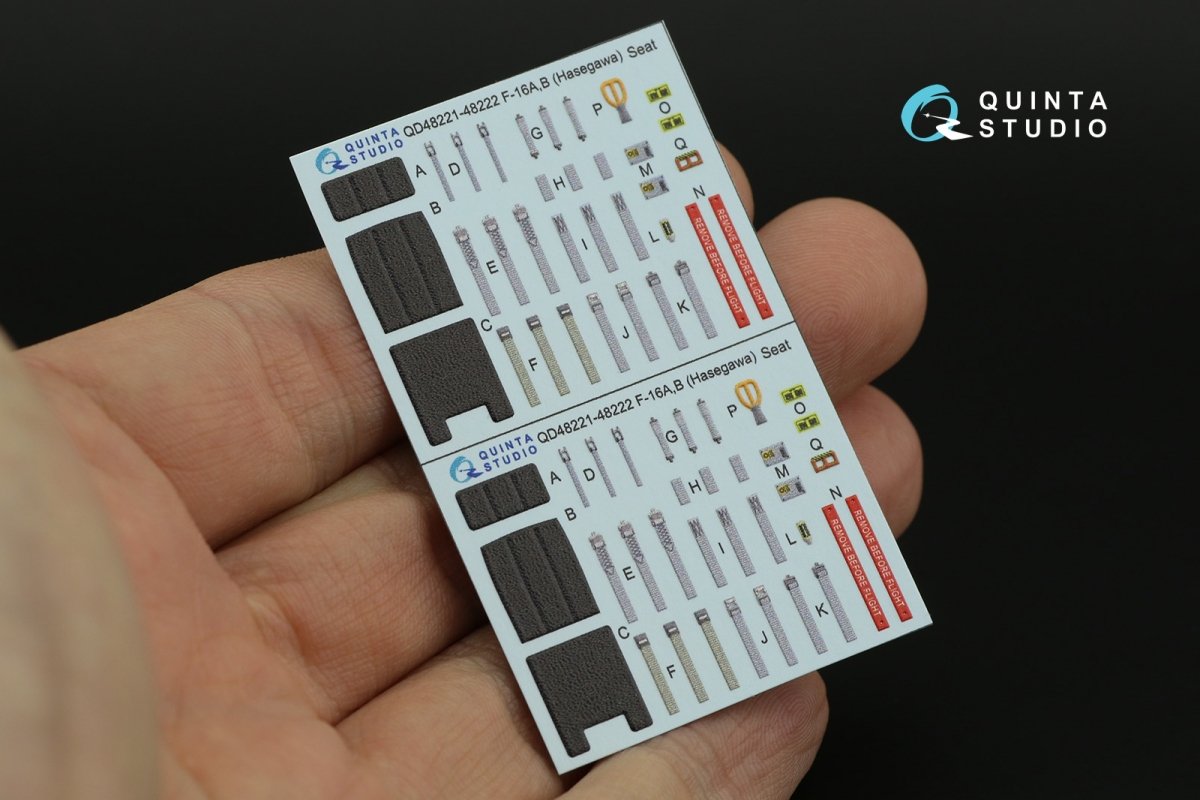 Quinta Studio QD48221 F-16B 3D-Printed &amp;amp; colored Interior on decal paper (Hasegawa) 1/48 – immagine 7