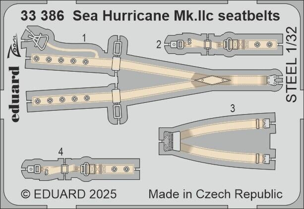 Eduard 33386 Sea Hurricane Mk.IIc seatbelts STEEL REVELL 1/32