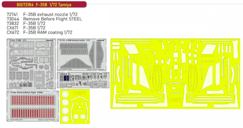 Eduard BIG72184 F-35B detail set Tamiya 1/72 – obrázek 2