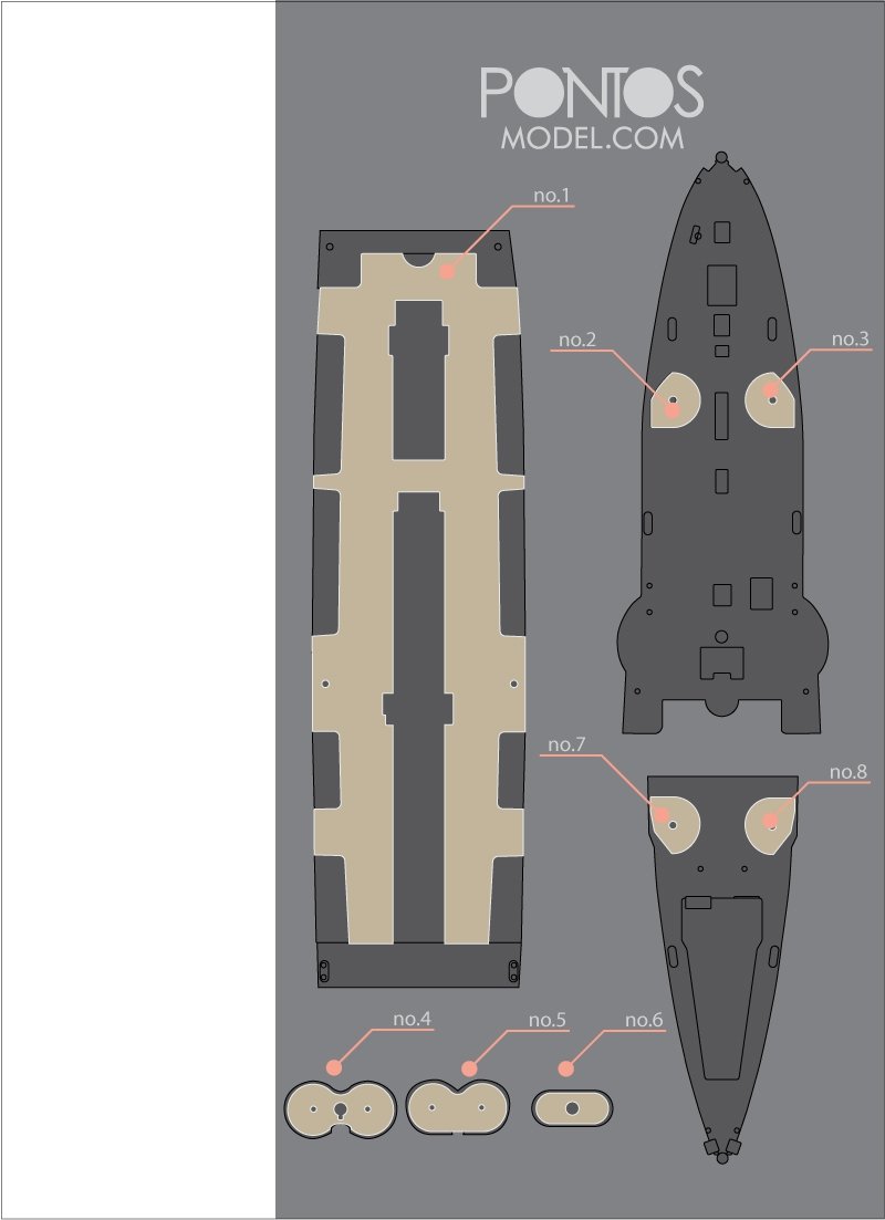 Pontos 35031WD1 SMS Emden/Dresden Wooden Deck set 1/350