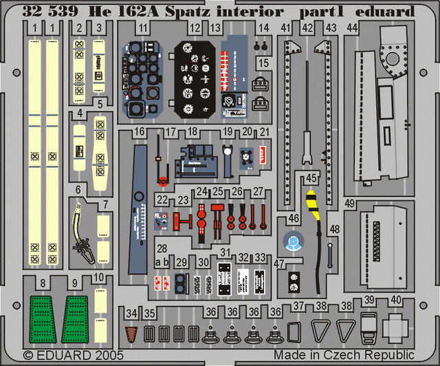 Eduard 32539 He 162A Spatz interior 1/32 REVELL – Bild 3