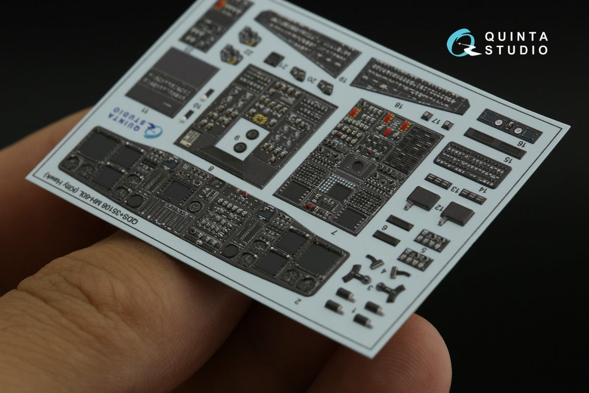 Quinta Studio QDS+35108 MH-60L 3D-Printed &amp;amp; colored Interior on decal paper (Kitty Hawk) (with 3D-printed resin parts) (small version) 1/35 – image 7