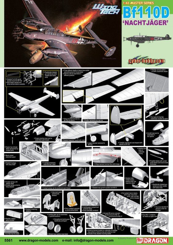Cyber Hobby 5561 Bf 110D &amp;quot;Nachtjager&amp;quot; 1/48