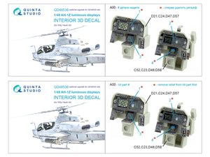 Quinta Studio QD48536 AH-1Z Zulu Cobra/Viper luminous displays 3D-Printed &amp;amp; colored Interior on decal paper (KittyHawk) 1/48 – obrázek 8