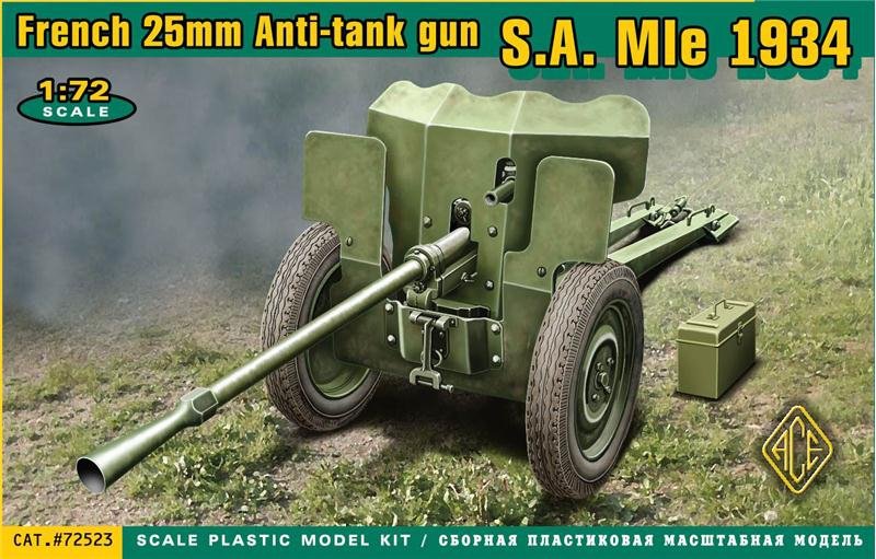 ACE 72523 French 25mm Anti-tank gun SA Mle 1934 (1/72)