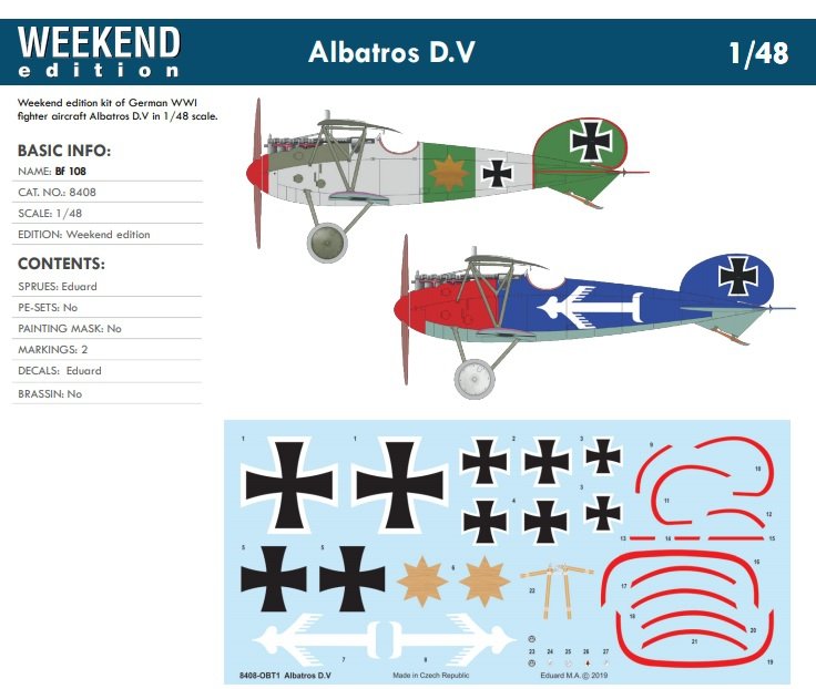 Eduard 8408 Albatros DV Weekend Edition 1/48