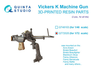 Mitrailleuse Vickers K Quinta Studio QT72020, 2 pièces (tous kits) 1/72