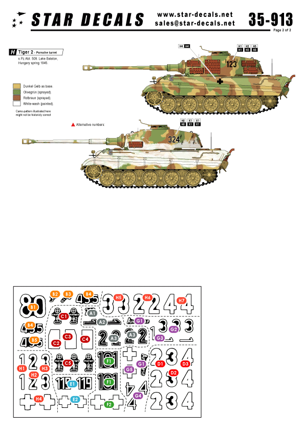 Star Decals 35-913 German Tanks in Hungary 1945 1/35 – obrázek 2