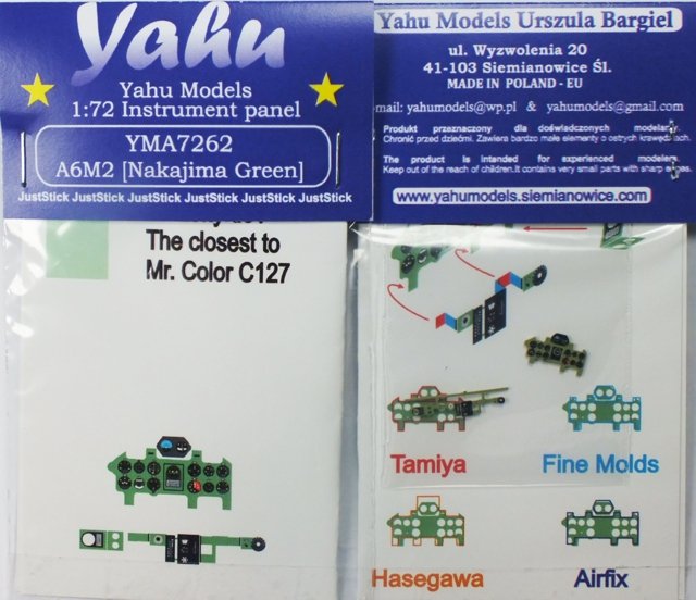 Yahu YMA7262 A6M2 Nakajima Green (Tamyia / Airfix / Hasegawa / FM) 1/72