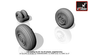 Armory Models AW48024 Sukhoj Su-30 / Su-35 wheels, weighted tires, front mudguard 1/48 – image 4