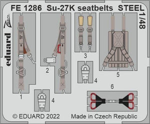 Eduard FE1286 Su-27K seatbelts STEEL MINIBASE 1/48