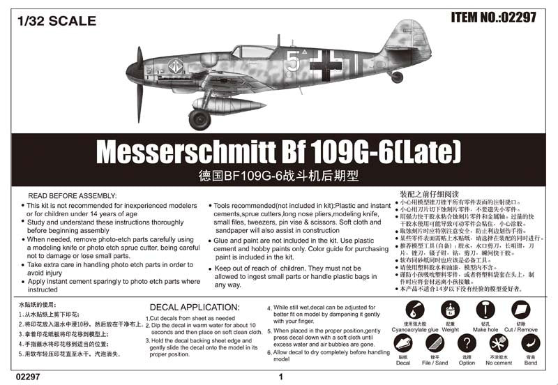 Trumpeter 02297 Messerschmitt Bf 109G-6 (Late) 1/32 – obrázek 4
