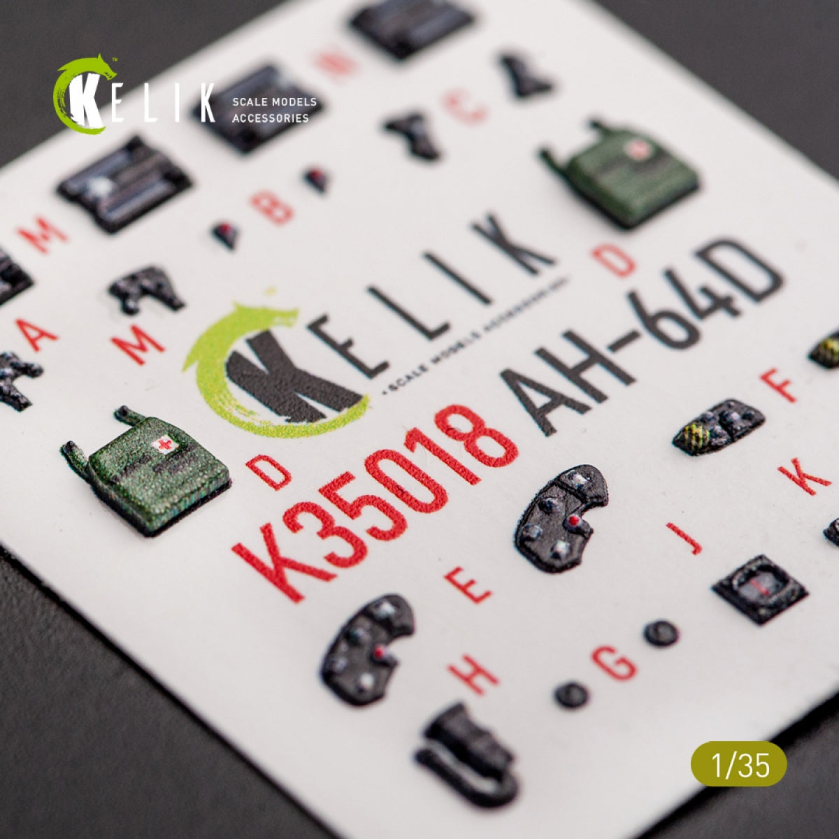 KELIK K35018 AH-64D APACHE INTERIOR 3D DECALS FOR TAKOM KIT 1/35 – image 8
