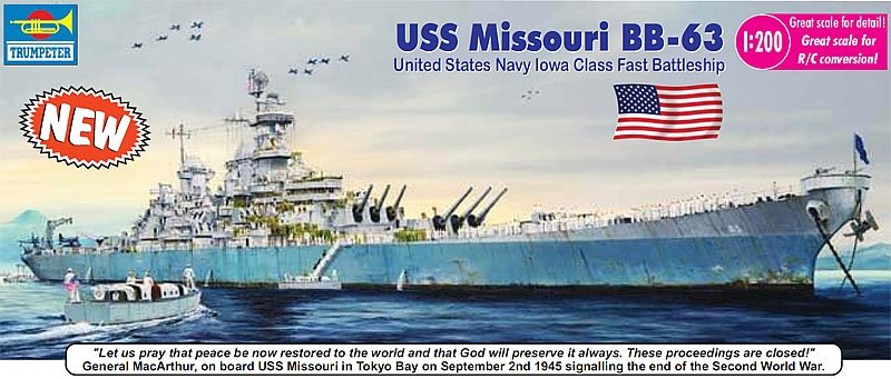 Trumpeter 03705 USS Missouri BB-63 Big Mo Battleship 1/200
