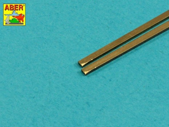 Aber KR-15 Brass square rods 1.5 mm length 245mm x 2 pcs.