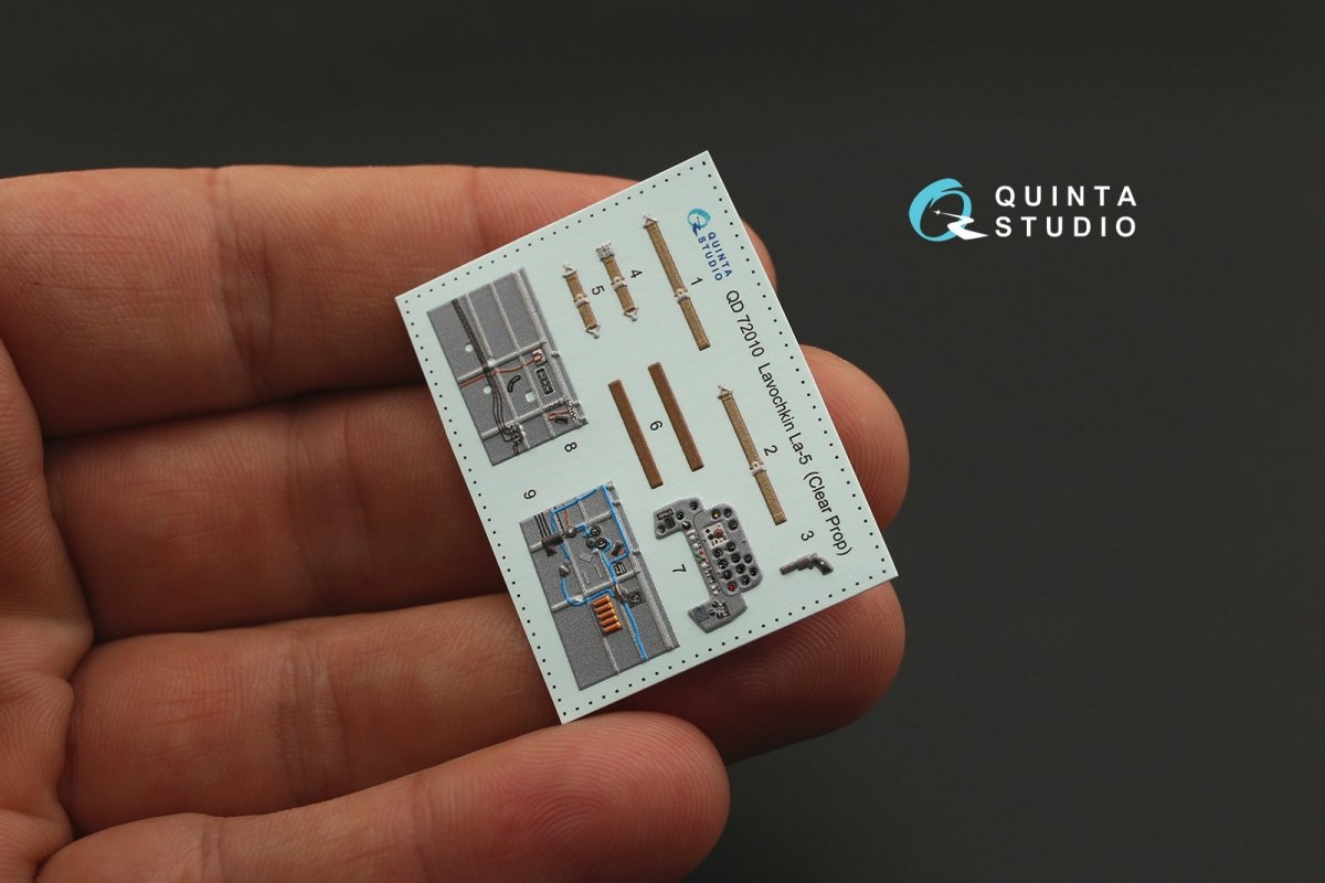Quinta Studio QD72010 La-5 3D-Printed &amp;amp; colored Interior on decal paper (for ClearProp kit) 1/72 – obrázek 3