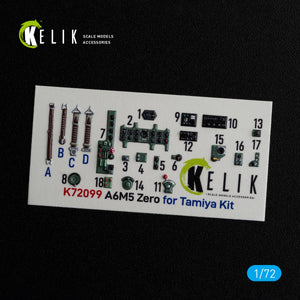 KELIK K72099 A6M5 Zero - interior 3D decals for Tamiya kit 1/72 – Bild 2