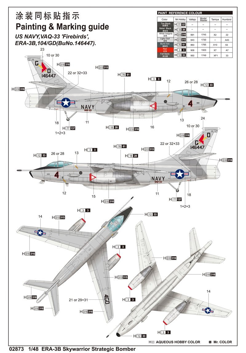 Trumpeter 02873 ERA-3B Skywarrior Strategic Bomber – obrázek 3