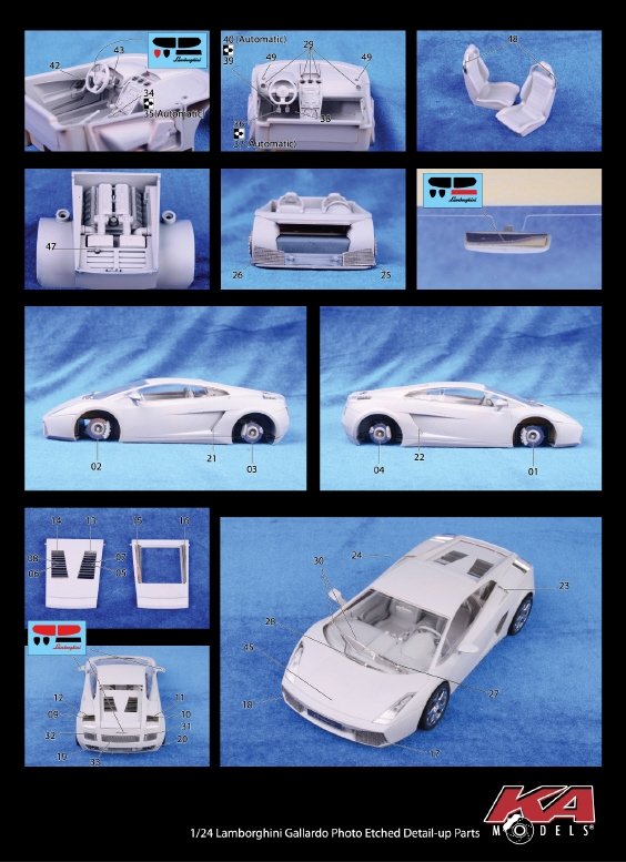 KA Models KE-24032 Lamborghini GALLARDO DETAIL-UP ETCHED PART 1/24 – image 2