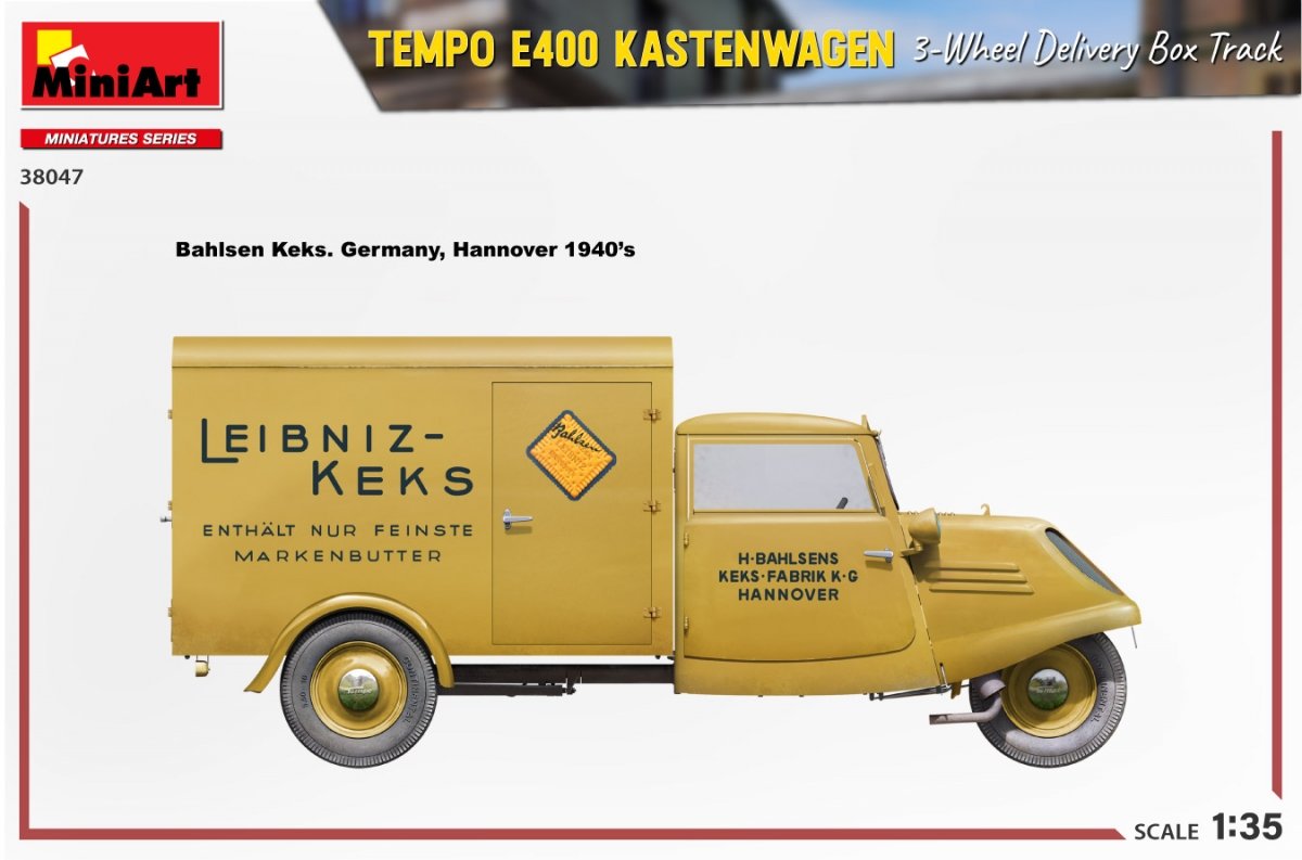 MiniArt 38047 TEMPO E400 KASTENWAGEN 3-WHEEL DELIVERY BOX TRACK 1/35 – image 13