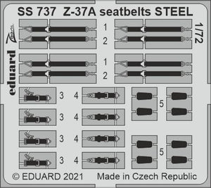 Eduard SS737 Z-37A seatbelts STEEL for EDUARD 1/72