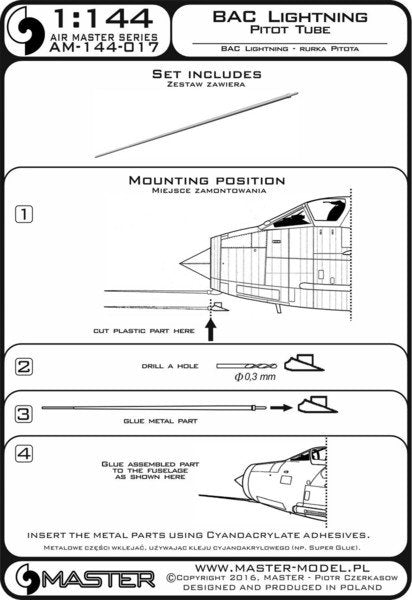 Master AM-144-017 BAC Lightning - Pitot Tube 1/144 – Bild 3