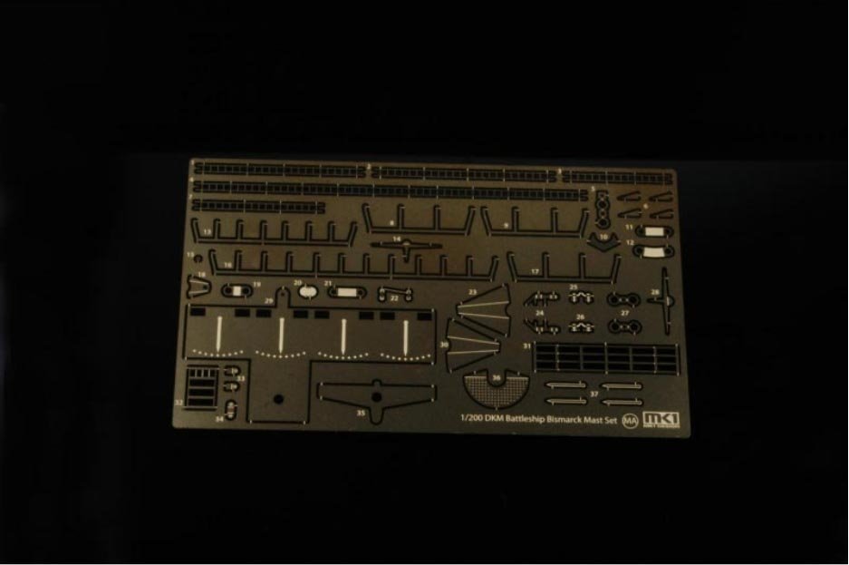 MK1 Design MS-20001 BISMARCK MAST DETAIL-UP SET 1/200 – Bild 2