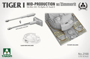 Takom 2198 Tiger I Mid-Production w/Zimmerit Sd.Kfz. 181 Pz.Kpfw. VI Ausf. E 1/35 – image 4