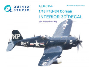 Quinta Studio QD48154 F4U-5N 3D-Printed &amp;amp; colored Interior on decal paper (for Hobby Boss kit) 1/48
