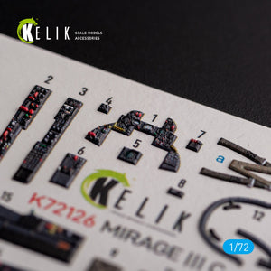 KELIK K72126 MIRAGE III C - décalcomanies 3D intérieures pour maquette Modelsvit au 1/72 – image 3