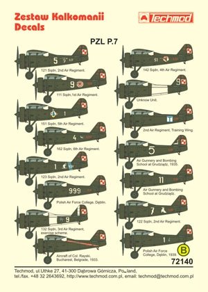 Techmod 72140 - PZL P.7a 1/72 – image 2