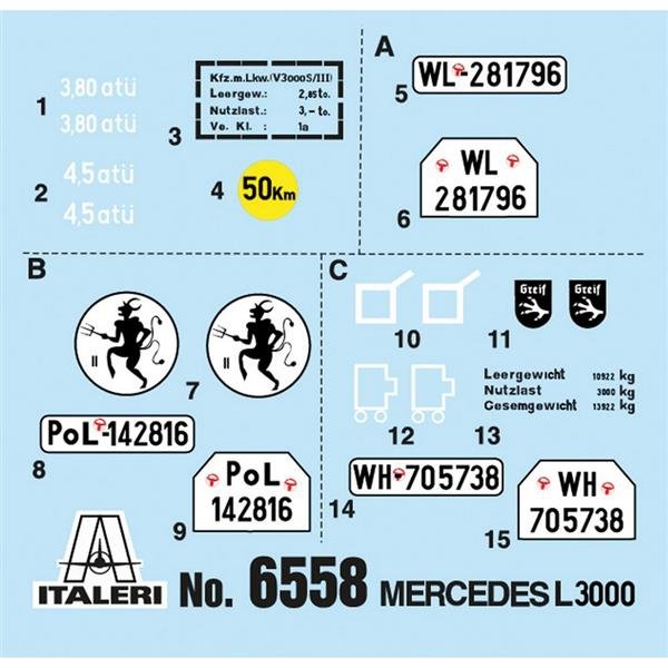 Italeri 6558 MERCEDES BENZ L3000 S 1/35 – obrázek 5