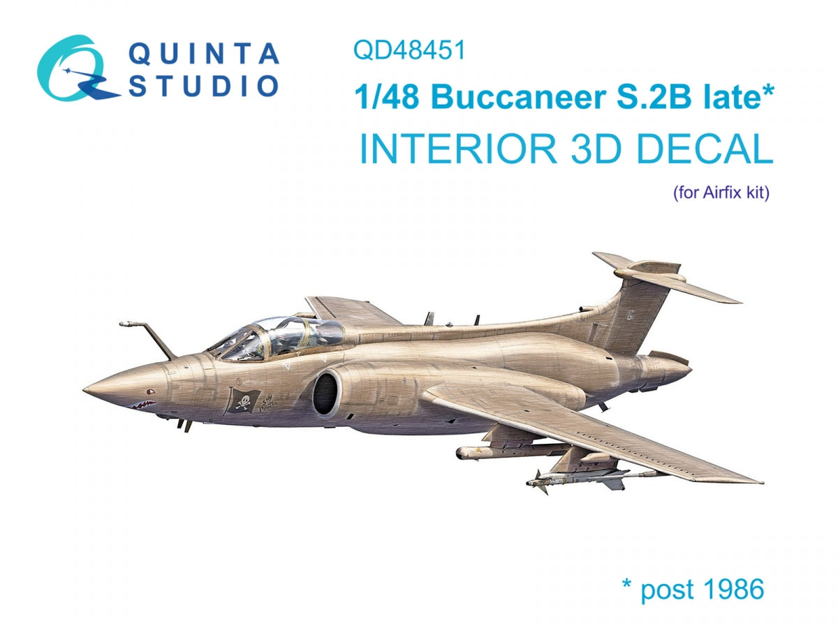 Quinta Studio QD48451 Buccaneer S.2B late 3D-Printed colored Interior on decal paper (Airfix) 1/48