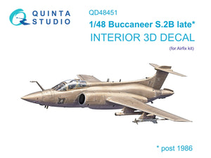 Quinta Studio QD48451 Buccaneer S.2B late 3D-Printed colored Interior on decal paper (Airfix) 1/48