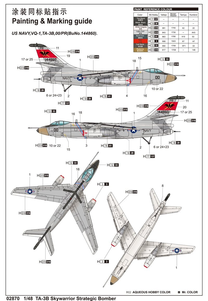 Trumpeter 02870 TA-3B Skywarrior Strategic Bomber 1/48 – image 2